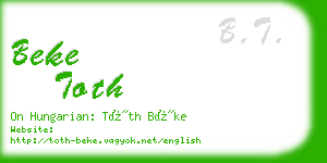beke toth business card